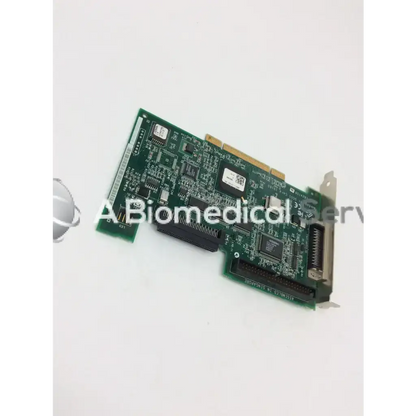 Green adaptec assy 1824706-08 ssci card circuit board with black connectors and silver metallic components