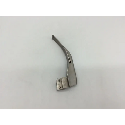 Stainless steel adc laryngoscope blade mac 3 with a curved polished finish and rectangular handle attachment