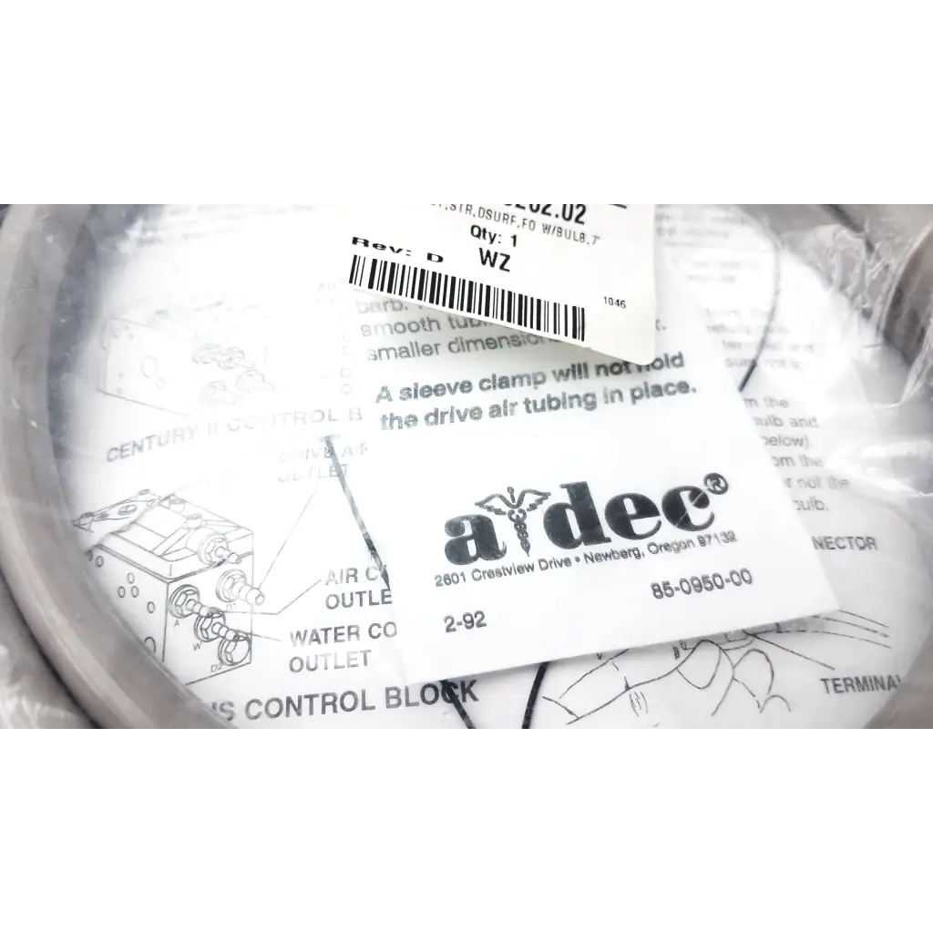 Adec Dental Power Optic Handpiece tubing