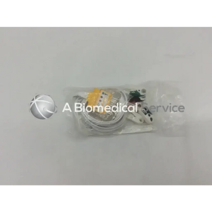 Advantage medical cable disp 5 lead din to pinch telemetry leadset with coiled white tubing and yellow black connectors in clear bag