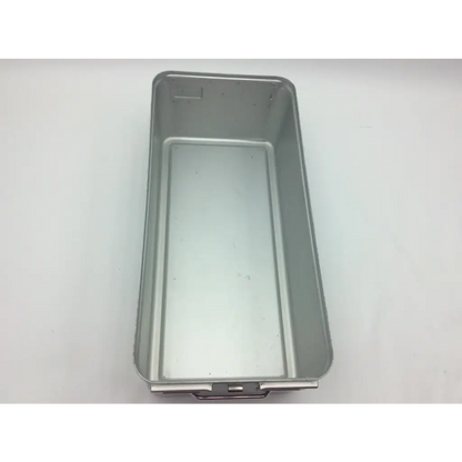 Aesculap 78532 rectangular silver aluminum sterilization case tray container with handle for medical use