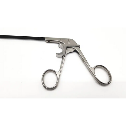 Aesculap 8360-00 atraumatic grasper da46-18 silver surgical forceps with black handle and ergonomic finger loops