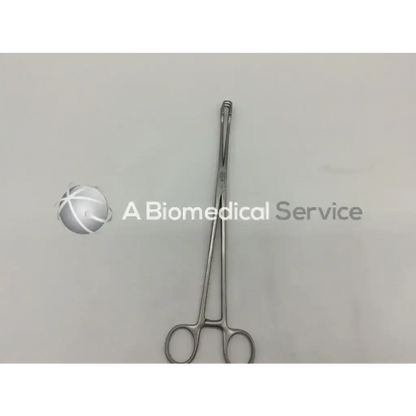 Stainless steel aesculap e0163r bilroth type tumor forceps with rounded tapered tips and ergonomic finger loops