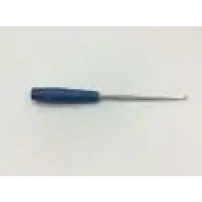 Blue-handled aesculap fg094r sypert tamper 6x10mm screwdriver with metallic shaft and curved tip in stainless steel