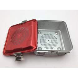 BioMedical-Aesculap JN341 Half-Size Perforated Retention Plate Sterilization Container w/ JK385 lid