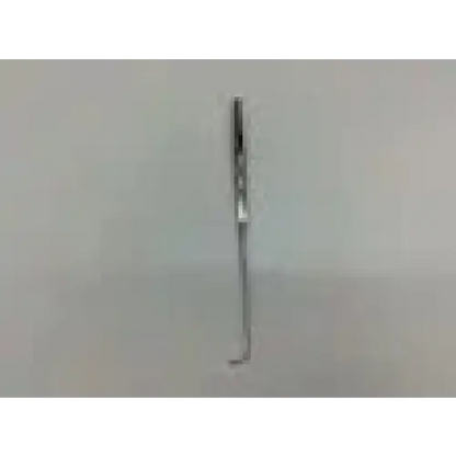 A sleek silver metal aesculap md557r neuro surgical hook with a slender handle and pointed tip for precision use