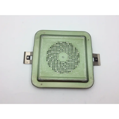 Aesculap sterile container system jf113r case with green lid featuring light green enamel speaker grille with brackets