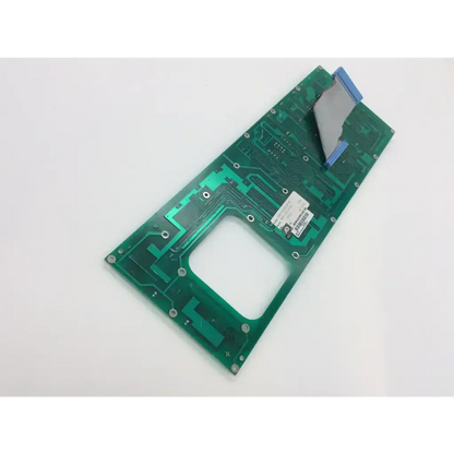 Green rectangular bbcf4-4 board aid 3500-1573-01/g 9395-00293-001/f with copper traces and silver solder pads