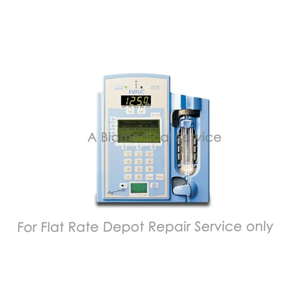 Light blue alaris ivac signature gold series infusion pump with digital display and medication chamber for repair service