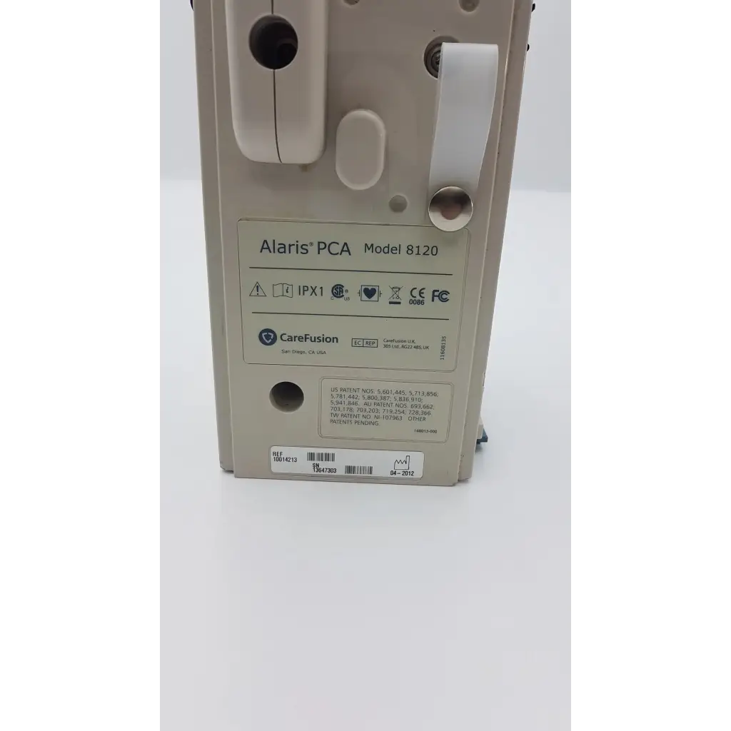 Beige alaris medley 8120 pca module adi-7 with white strap and metallic components medical infusion device