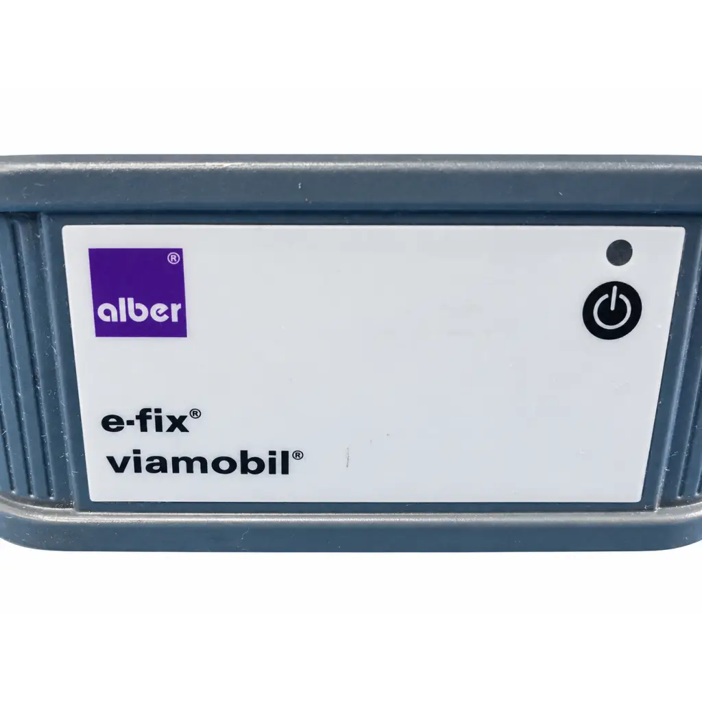 Gray plastic alber e-fix viamobil power supply with white label and power button for ps4515 battery charger