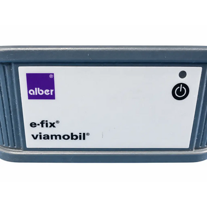 Gray plastic alber e-fix viamobil power supply with white label and power button for ps4515 battery charger