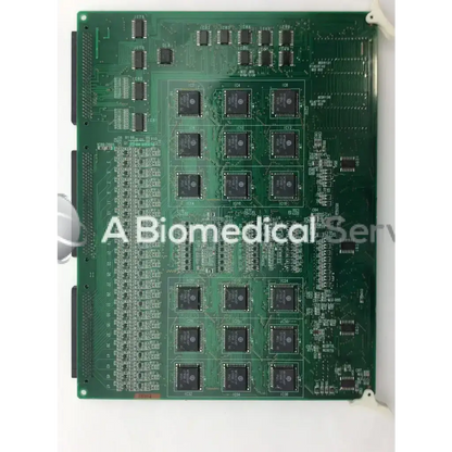 Green printed circuit board with black integrated circuits and silver traces for aloka ep-3312m nep-14t board use