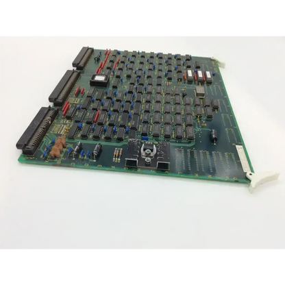 Green aloka ep-3320h printed circuit board with black integrated circuits 74hc541ap bbcf5-6 and colored connectors