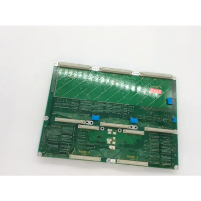 Green rectangular aloka ep-3322g board bbcf5-6 with silver connectors and blue capacitors for electronic use