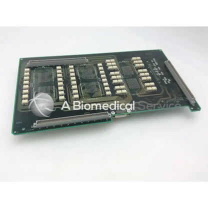 Green rectangular circuit board with integrated circuits and white connectors for aloka ep443800ee ssd4000 probe selector board assembly