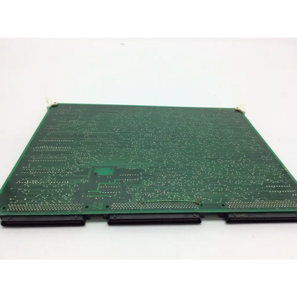 Green rectangular circuit board with silver solder points and three black connectors for aloka ultrasound ep388601aa
