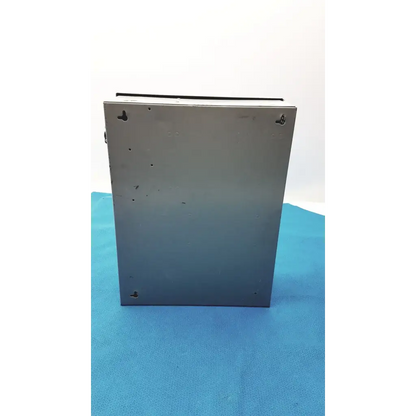 Gray metallic rectangular altronix smp5ctx high current power supply charger with four corner mounting holes