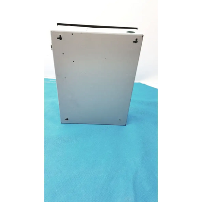 Silver metallic rectangular altronix smp5ctx high current power supply charger with black mounting hardware and matte finish