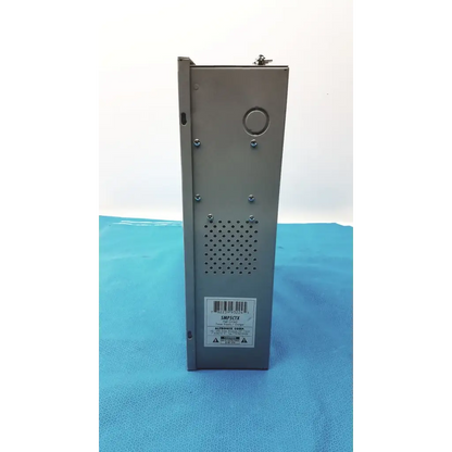 Gray metallic altronix smp5ctx power supply with perforated ventilation panel and labeled model number front view