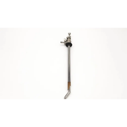 Silver american cystoscope 28f surgical instrument with a long slender metallic shaft and curved tip for cystoscopy use