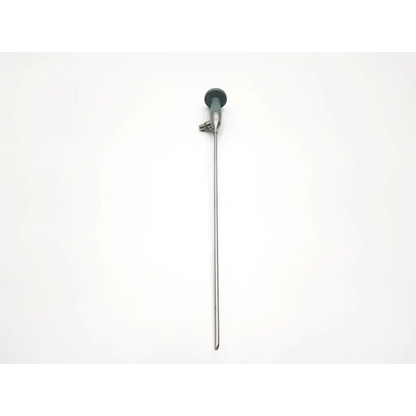 Silver surgical endoscope with gray handle and articulated joint by american cystoscope makers inc microlens fo-8168l