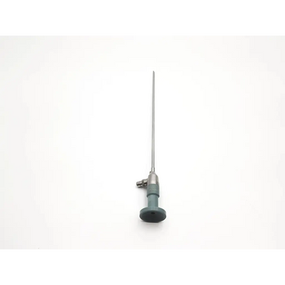 Silver american cystoscope makers microlens fo-8168l with slender metallic shaft and dark gray ergonomic handle