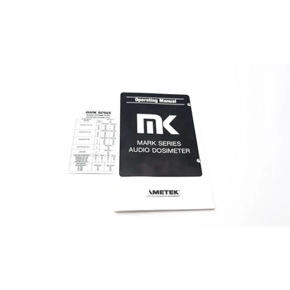 Black plastic operating manual for ametek audio dosimeter mk3 included in acoustical calibrator ac-94 plus case