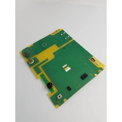 Green and yellow printed circuit control board analogic 10-60840-01 rev 03 with electronic components mounted