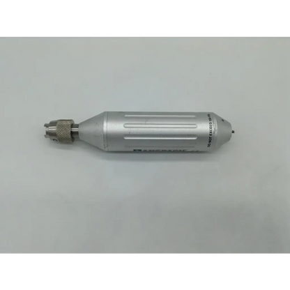 Silver metallic anspach pneumatic speed handpiece with textured knurled grip for pneumatic speed reducer neurology use