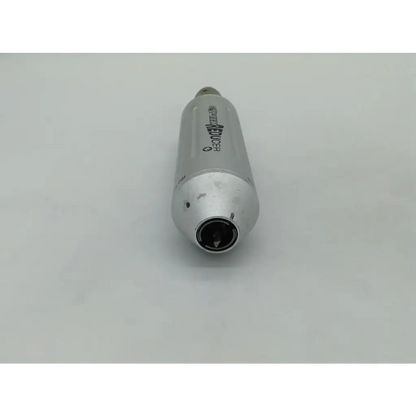 Silver cylindrical anspach pneumatic speed reducer with black nozzle engraved branding for neurology orthopedics 120 psi