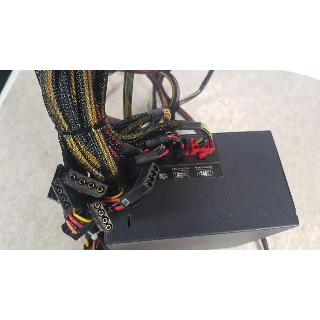 Antec TruePower 550W black switching power supply unit with colorful braided cables and red connectors