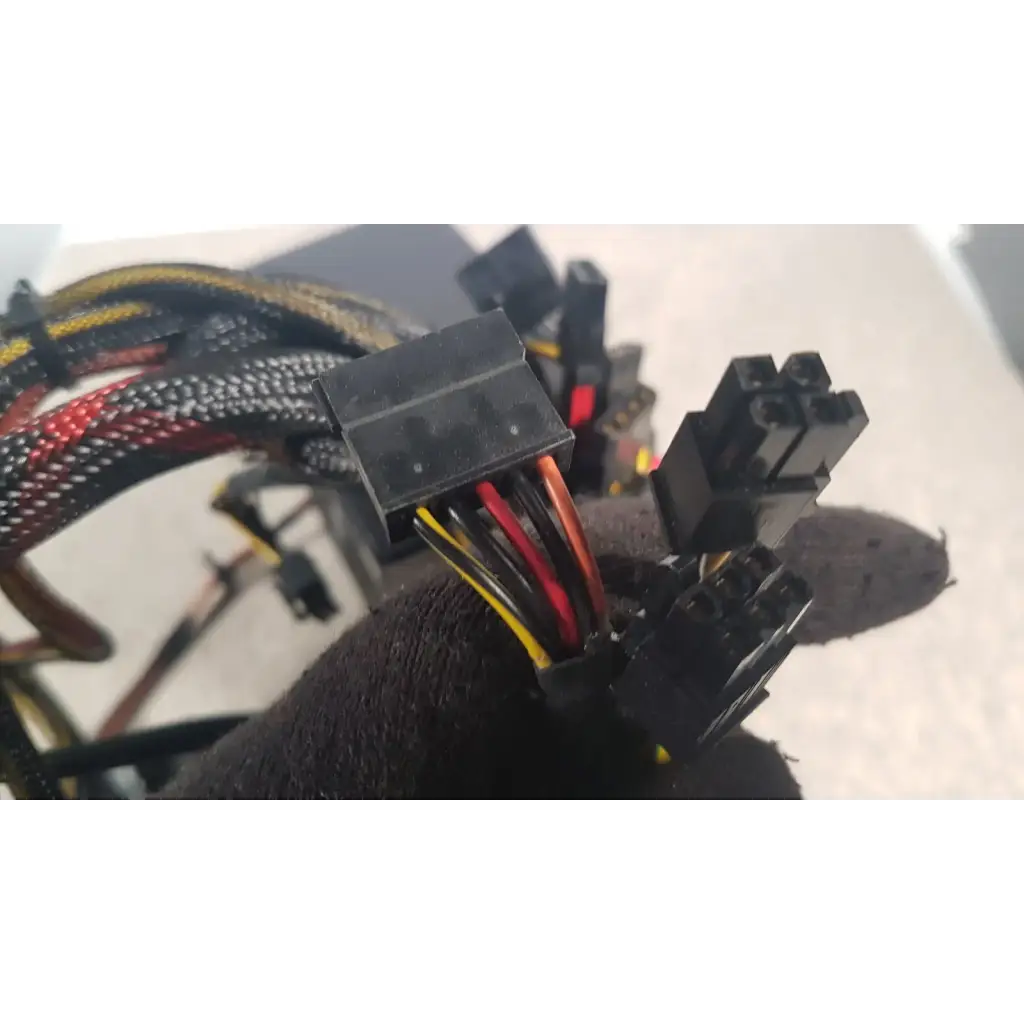 Black power supply cables with red yellow and black wires bundled together for antec truepower 550w black switching power supply