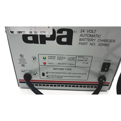 APA 24 Volt Automatic Battery Charger 205983 - Medical parts