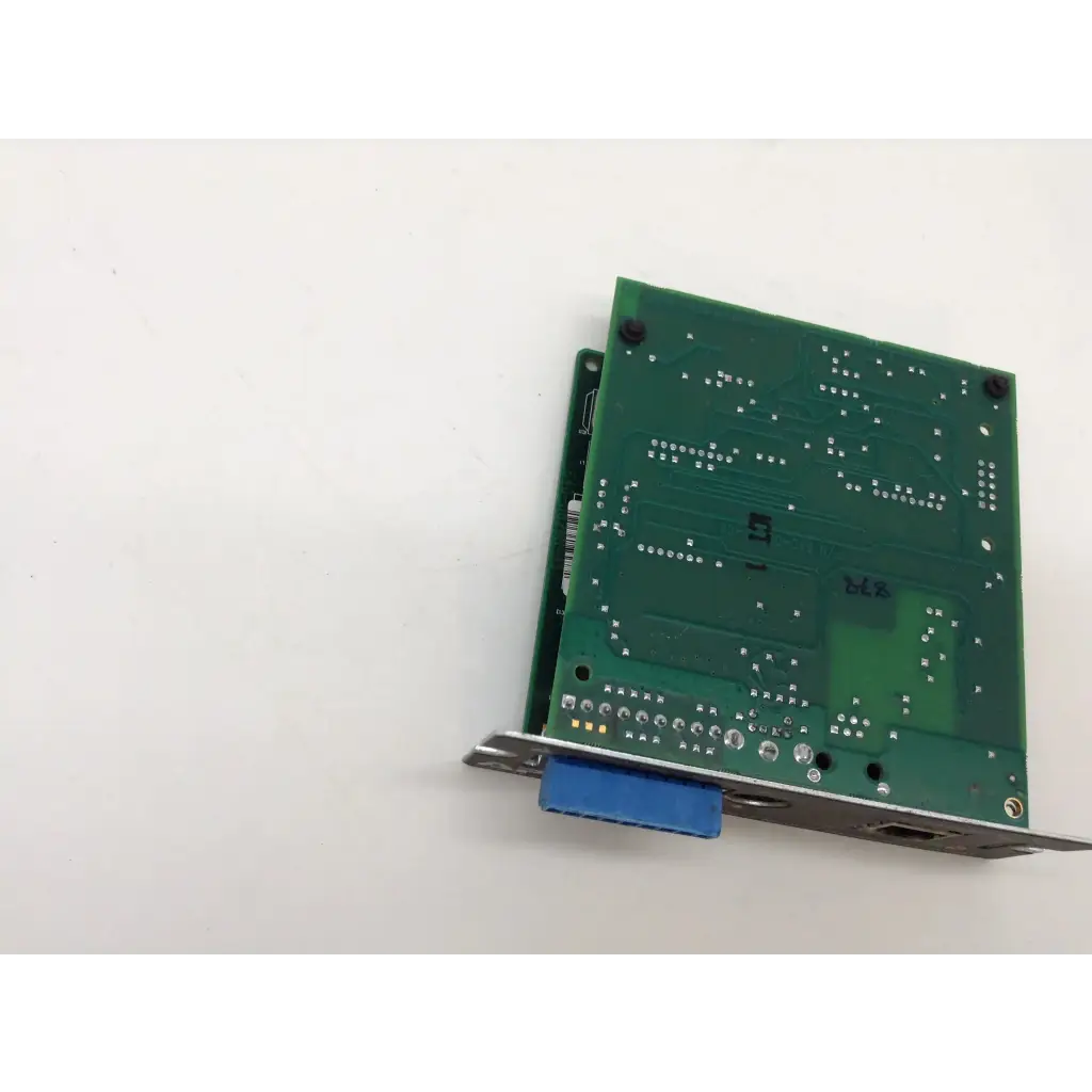 Green circuit board network adapter ap9619 with blue vga connector and metallic mounting bracket for apc devices