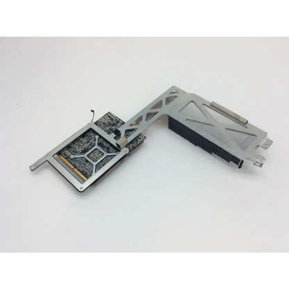 Silver aluminum heatsink assembly with finned cooling block and bracket for apple 27 imac a1312 video card ati Radeon