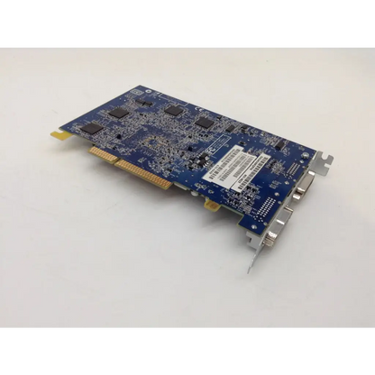 Apple mac edition radeon 9600xt graphics card with blue PCB gold pcie connector and silver vga ports for mac g4 g5