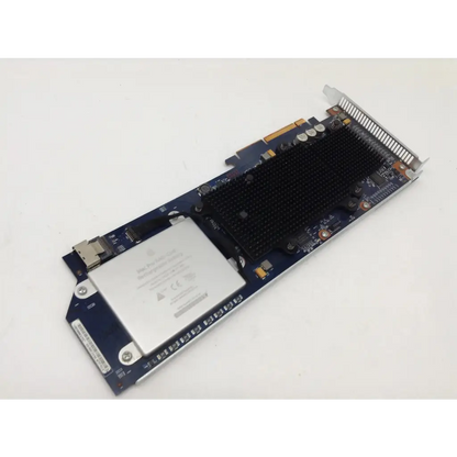 Blue apple mac pro a1186 pcie raid card with silver heatsink and black cooling fins for mac pro 2008