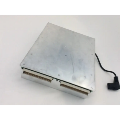 Silver metallic apple mac pro a1289 external power supply with black power cable for mac pro 4.1 5.1 psu back view