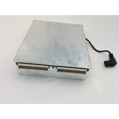 Silver metallic industrial power supply unit with two connector rows and black cord for apple mac pro a1289 psu