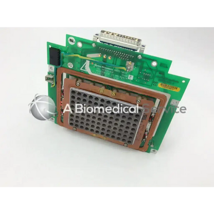 Green circuit board with silver connector and circular holes of applied biosystems n805-9034 dual well plate heater heat sink