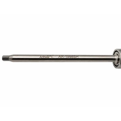 Silver metallic arithex ar-1998sh screwdriver bit with hex tip and bearing for ar-2001bt blue surgical driver instrument