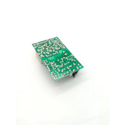 Green rectangular circuit board with silver soldered components and traces in artesyn medical power supply nfs40-7915 for biomedical service and responsible electronics recycling replacement parts