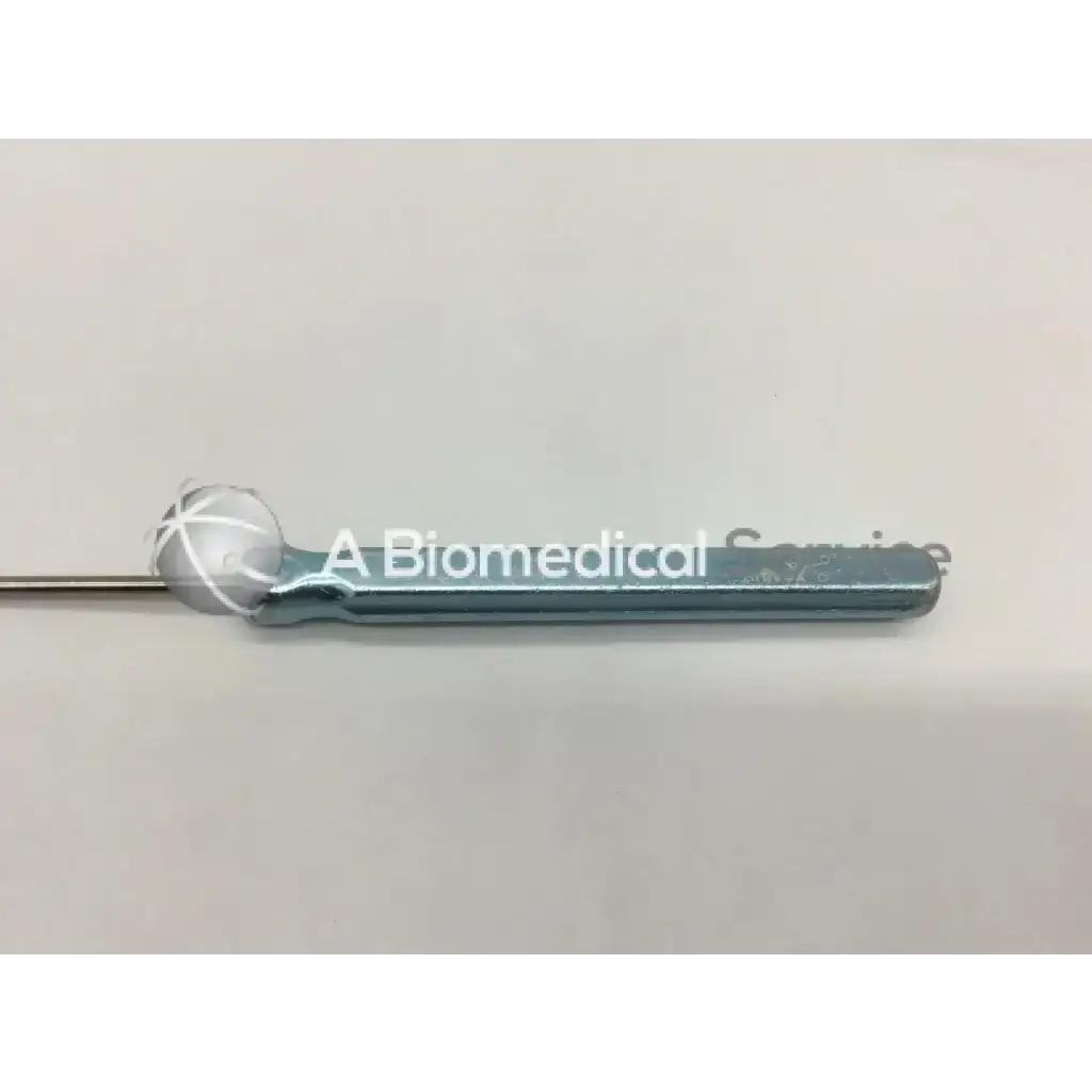 Silver metallic arthrex ar-10010 probe hook with rounded textured handle and slender shaft for precise surgical use