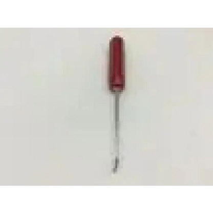 Red plastic-handled arthrex ar-1282 tunnel notchplasty rasp with a metallic shaft and curved tip for precision rasping