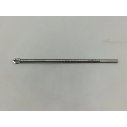 Silver-colored metal arthrex ar-1409.5 surgical headed reamer with engraved markings and rounded tip for arthroscopic drill use