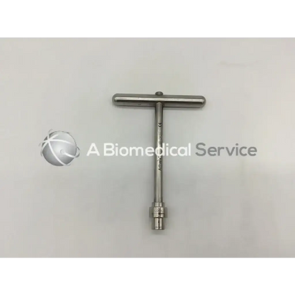 Stainless steel arthrex ar-1416t quick connect t-handle surgical instrument with cylindrical shaft and threaded end