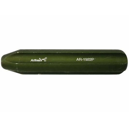 Olive green arthrex ar-1922p corkscrew ft driver with hexagonal barrel and rounded ends medical equipment