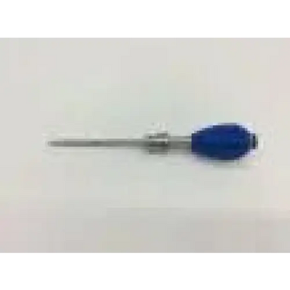 Blue plastic-handled surgical instrument with metallic shaft featuring arthrex ar-2001bt tear drop handle design