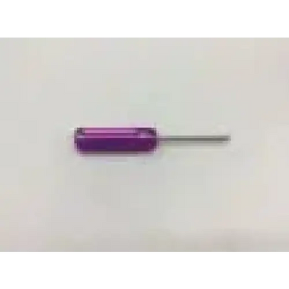 Purple metallic Arthrex AR-6549 reusable purple obturator surgical instrument with slender cylindrical handle and straight shaft